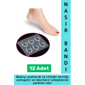 Gündelik Ayak Parmak Topuk Baskı Ağrı Rahatsızlık Sürtünme Azaltan Cilt Yumuşatan Nasır Bandı 12 Adt
