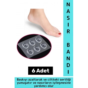 Gündelik Ayak Parmak Topuk Baskı Ağrı Rahatsızlık Sürtünme Azaltan Cilt Yumuşatan Nasır Bandı 6 Adet