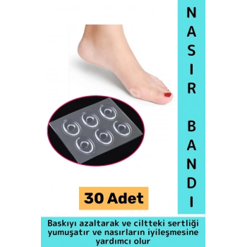 Gündelik Ayak Parmak Topuk Baskı Ağrı Rahatsızlık Sürtünme Azaltan Cilt Yumuşatan Nasır Bandı 30 Adt