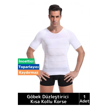 Özel Dik Duruş Jinekomasti Bel Göğüs Göbek Toparlayıcı Sıkılaştırıcı Etki Yuvarlak Yaka Erkek Korse