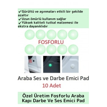 Özel Üretim Uzun Ömürlü Oto Araç Otomobil Gürültü Darbe Çizilme Önleyici Fosforlu Koruyucu Ped 10lu