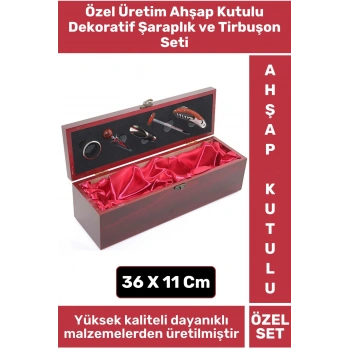 Özel Üretim Yüksek Kaliteli Şarap Şişesi Açacağı Çok Fonksiyonlu Ahşap Kutulu Şaraplık Tirbuşon Seti