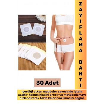 Metabolizma Hızlandıran İştah Azaltıcı Tokluk Hissi Veren Kalori Yaktıran Göbek Bandı 30 Adet