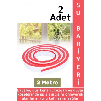 Uzun Ömürlü Lavabo Duş Kenarı Su Sızıntısı Önleyen Kendinden Yapışkanlı Su Bariyeri 2 Metre X 2 Adet