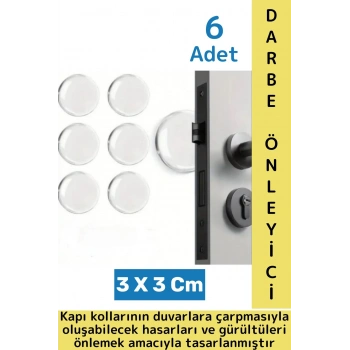 Şık Tasarım Mobilya Kapı Kolu Darbesi Kapı Durdurucu Gürültü Darbe Emici Şeffaf Silikon Ped 6 Adet