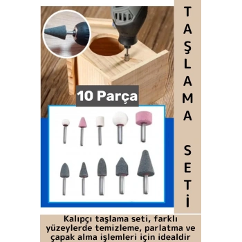 Dayanıklı Atölye Tamir Metal Ahşap Plastik Parlatma Temizleme Çapak Alma Kalıpçı Taşlama Seti 10 Prç