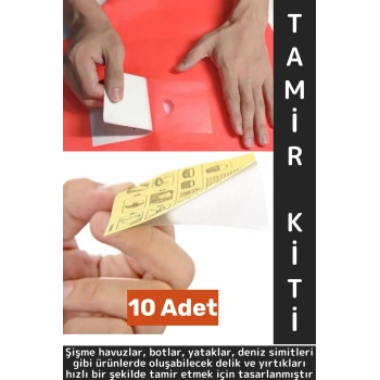 Yüksek Kaliteli Yapışkan Şişme Havuz Simit Yatak Bot Su Altı Şişme Ürün Onarım Tamir Yama Kit 10 Adt