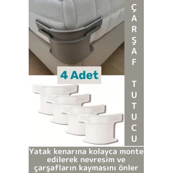 Pratik Nevresim Yorgan Kılıfı Çarşaf Tutucu Sabitleyici Yastık Nevresim Sabitleyici Aparat 4 Adet