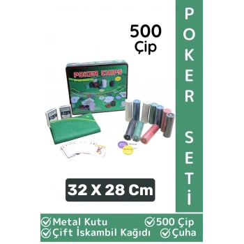 Luxery Blackjack Texas Holdem Casino 500 Poker Çipi Çift İskambil Kağıdı Metal Kutu Poker Oyunu Seti