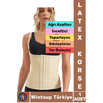 Özel Üretim Vücut Şekillendiren Toparlayan İncelten Ağrı Azaltan Ter Emici Kadın Askılı LATEX KORSE