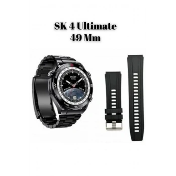 SK 4 Ultimate Amoled Ekran 49 Mm 1.62 Inch BT Call/Bildirim/NFC/GPSAkıllı Saat 2 Strap
