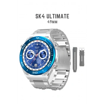 SK 4 Ultimate Amoled Ekran 49 Mm 1.62 Inch BT Call/Bildirim/NFC/GPSAkıllı Saat 2 Strap