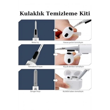 Premium Seri Bluetooth Kablosuz Kulaklık Temizleme Kalemi Aparatı Derin Temizleme Kiti