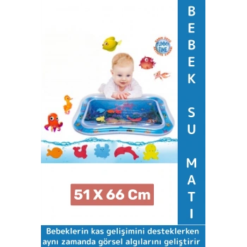Özel Üretim BPA Free Bebek Aktivite Oyuncağı Emekleme Zamanı Yatak Minder Renkli Su Oyun Matı Mavi