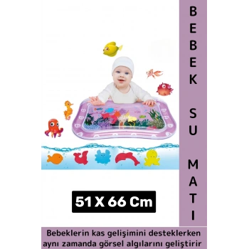 Premium BPA Free Bebek Aktivite Oyuncağı Emekleme Zamanı Yatak Minder Renkli Su Oyun Matı Pembe