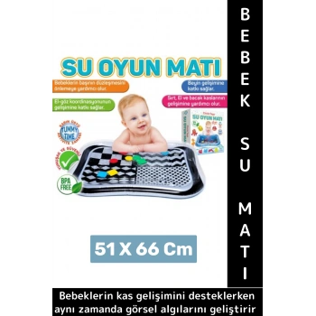 Premium BPA Free Bebek Aktivite Oyuncağı Emekleme Zamanı Yatak Minder Renkli Su Oyun Matı Siyah