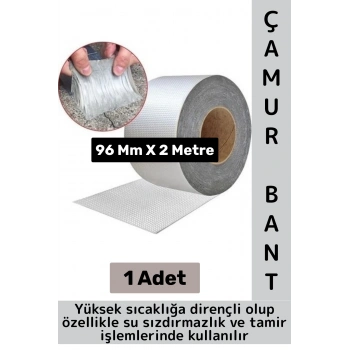 Ultra Güçlü Su Geçirmez Isıya Dayanıklı Alüminyum Folyo İzolasyon Tamirat 96 Mm X 2 Metre Çamur Bant