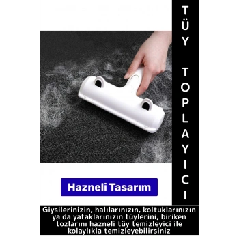 Evcil Hayvan Tüy Toz Giysi Yatak Koltuk Halı Kolay Temizlenir Hazneli Kedi Köpek Tüy Toplama Aleti