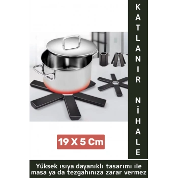 Yüksek Isıya Dayanıklı Kaymaz Yapışmaz Tencere Tava Masa Tezgaha Zarar Vermez Katlanabilir Nihale