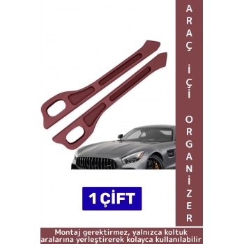 Dayanıklı Esnek Montaj Gerektirmez Telefon Anahtar Küçük Eşya Düzenleyici Araç İçi Organizer Bordo