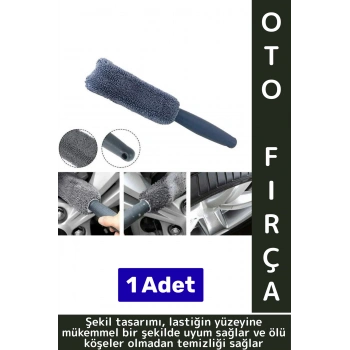 Ergonomik Yüksek Kaliteli Elastik Kolay Temizlenir Mikrofiber Otomobil Lastik Jant Temizleme Fırçası
