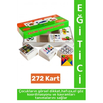 Eğitici Çocuk El Göz Koordinasyonu Görsel Kavram Algısı Beceri Geliştirici Eşleme Kavrama Kartları