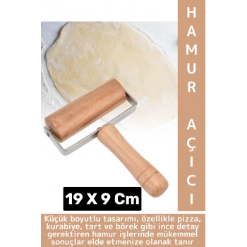 Ergonomik Kolay Tutuş Pizza Kurabiye Hamur Şekillendirici Hijyenik Doğal Ahşap Hamur Açma Rulosu