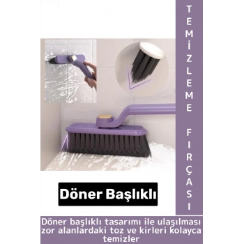Ergonomik Zemin Derz Köşe Mutfak Banyo Zor Nokta Toz Kir Döner Başlıklı Cımbızlı Temizlik Fırçası