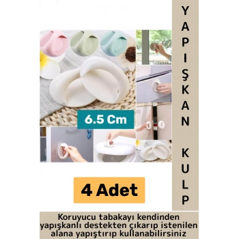 Premium Pencere Dolap Çekmece Fayans Ahşap Çok Amaçlı Kendinden Yapışkanlı Pratik Kulp Tutacak 4 Adt