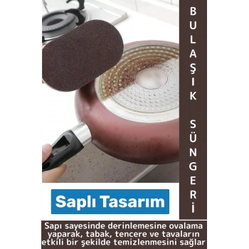 Ergonomik Mutfak Tencere Tava Zorlu Kirleri Sökücü Banyo Fayans Temizleyici Saplı Bulaşık Süngeri