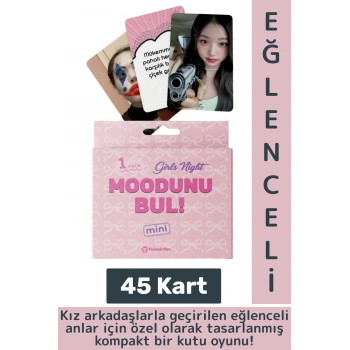 Eğlenceli Genç Yetişkin Arkadaş Yılbaşı Özel Gün Moodunu Bul Mini-Girls Night Oyun Kartları 45 Kart