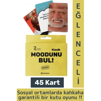 Eğlenceli Genç Yetişkin Özel Gün Arkadaş Yılbaşı Moodunu Bul Mini-Klasik Oyun Kartları 45 Kart