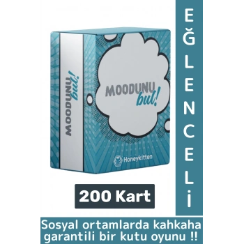 Eğlenceli Genç Yetişkin Arkadaş Yılbaşı Sosyalleşme Özel Gün Moodunu Bul-Mood Oyun Kartları 200 Kart
