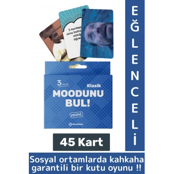 Eğlenceli Genç Yetişkin Arkadaş Yılbaşı Özel Gün Moodunu Bul Mini-Klasik Oyun Kartları 45 Kart