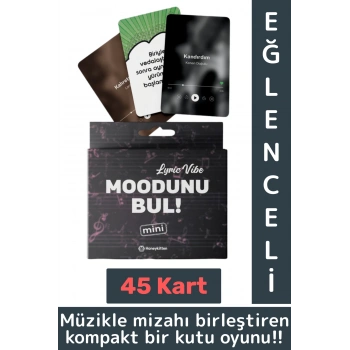 Eğlenceli Genç Yetişkin Arkadaş Müzik Oyunu Moodunu Bul Mini-Lyric Vibe Oyun Kartları 45 Kart