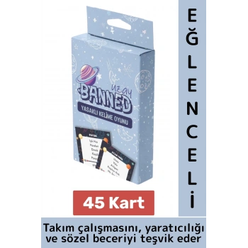 Eğlenceli Aile Arkadaş Okul Sosyalleşme Yaratıcılık Sözel Beceri Gelişimi Oyun Banned-Uzay 45 Kart