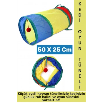 Kedi Köpek Küçük Irk Eğlenceli Oyuncak Sağlıklı Kokusuz Bağımsız Oyun Evcil Hayvan Tüneli 50 X 25 Cm