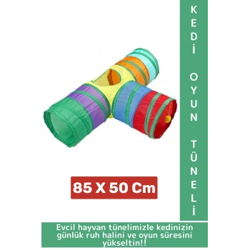 Premium Kedi Köpek Eğlenceli Oyuncak Sağlıklı Kokusuz Bağımsız Oyun Evcil Hayvan Tüneli 85 X 50 Cm