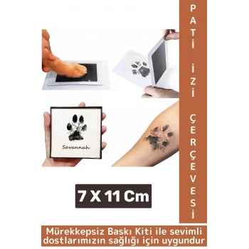 Premium İki Kullanımlık Mürekkepsiz Baskı Evcil Hayvan Kedi Köpek Pati İzi Fotoğraf Çerçevesi Seti