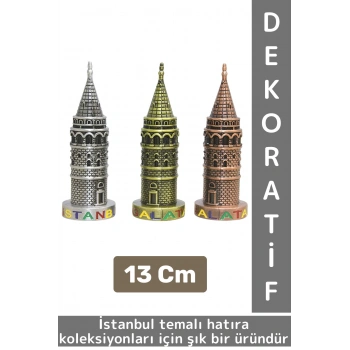 Dekoratif Obje Biblo Süs İstanbul Hatıra Koleksiyon Hediyelik Çok Şık Minyatür Galata Kulesi 13 Cm