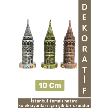 Dekoratif Obje Biblo Süs İstanbul Hatıra Koleksiyon Hediyelik Çok Şık Minyatür Galata Kulesi 10 Cm