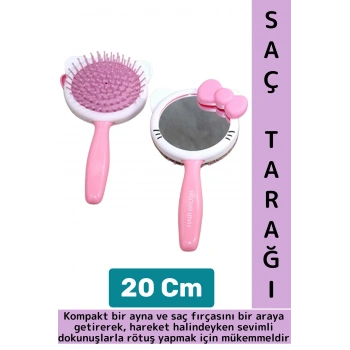 Kompakt Ev Ofis Çanta Boy Makyaj Bakım Estetik Eğlenceli Kuromi Figür Tasarımlı Aynalı Tarak 2 in 1