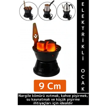 Kompakt Kamp Outdoor Nargile Kömürü Kahve Su Kaynatma Dayanıklı Gövde Elektrikli Mini Ocak 9 Cm