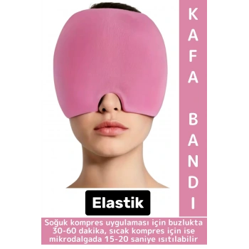 Premium Elastik Kadın Erkek Rahatlatıcı Soğuk Sıcak Kompress Jel Dolu Mıgren Ağrı Uyku Kafa Bandı