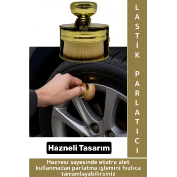 Dayanıklı Uzun Ömürlü Araç Dış Bakım Temizlik Çok Şık Gold Renk Hazneli Oto Lastik Parlatma Fırçası