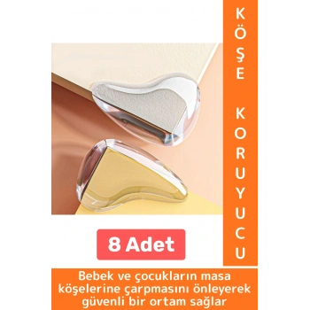 Pratik Çocuk Bebek Güvenlik Masa Komodin Mobilya Çarpma Önleyen Silikon Köşe Kenar Koruyucu 8 Adet