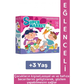 Eğlenceli Çocuk Hafıza Gözlem Kişisel Sosyal Beceri Geliştiren Okul Ev Aile Mutfak Oyun SÜPERMARKET