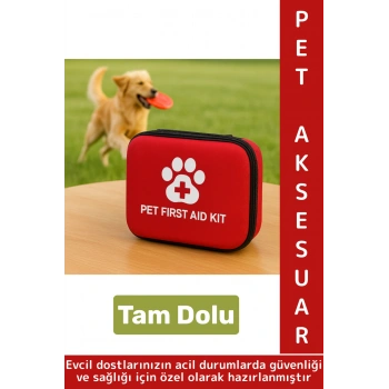 Premium Dayanıklı Portatif Kedi Köpek Taşınabilir Evcil Hayvan Tam Dolu Acil Yardım İhtiyaç Çantası