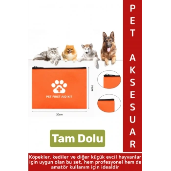 Portatif Dayanıklı Evcil Hayvan Kedi Köpek Tam Dolu Acil Durum İhtiyaç İlk Yardım Seti Çantası
