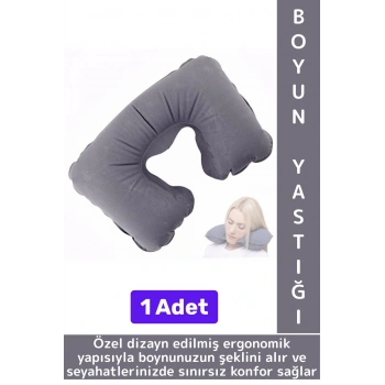 Kompakt Seyahat Çanta Boy Şişirilebilir Yolcu Seyahat Ense Boyun Ağrı Azaltan Konforlu Boyun Yastığı